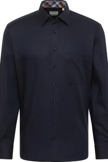 ETERNA Hemd navy comfort fit Langarm
