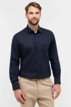 ETERNA Hemd navy comfort fit Langarm