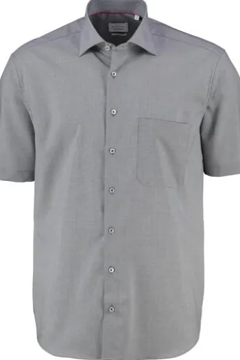 ETERNA Hemd navy gemustert Comfort Fit Kurzarm