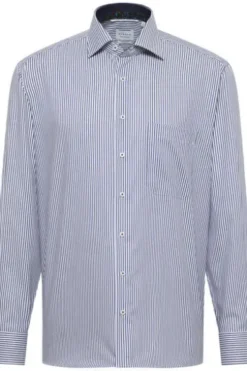 ETERNA Hemd navy gestreift comfort fit Langarm