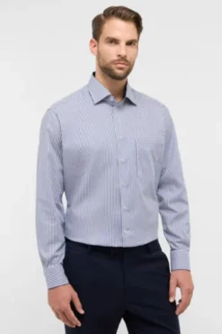 ETERNA Hemd navy gestreift comfort fit Langarm