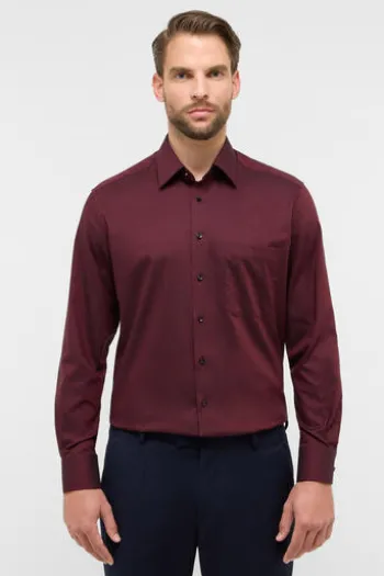 ETERNA Hemd plum comfort fit Langarm