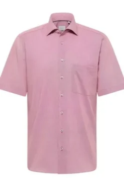 ETERNA Hemd Rot gemustert Comfort Fit Kurzarm