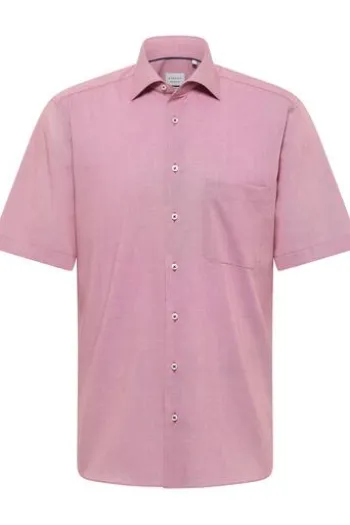ETERNA Hemd Rot gemustert Comfort Fit Kurzarm