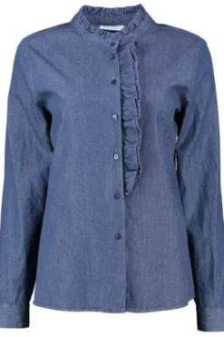 ETERNA Jeansbluse jeansblau Langarm