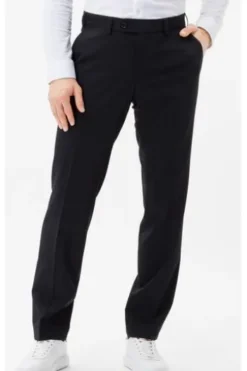 EUREX BY BRAX Schurwoll-Stretch-Hose Jan schwarz Dehnbund