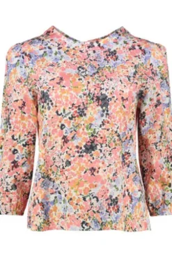 FELICITAS Bluse koralle geblümt im floralen Dessin