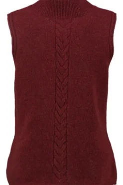 FELICITAS Pullunder bordeaux mit Zoptstrickmuster