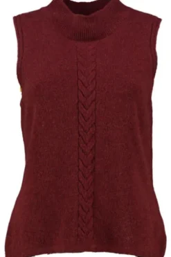 FELICITAS Pullunder bordeaux mit Zoptstrickmuster