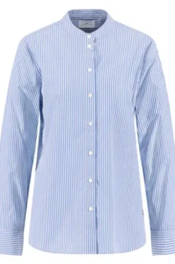 FYNCH HATTON Bluse azur blue gestreift Langarm