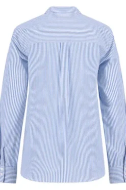 FYNCH HATTON Bluse azur blue gestreift Langarm