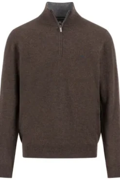 FYNCH HATTON Cashmere Troyer dark chocolate Casual Fit