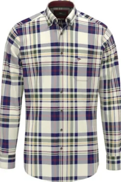 FYNCH HATTON Hemd deep merlot kariert Casual Fit