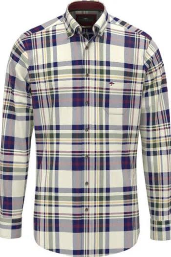 FYNCH HATTON Hemd deep merlot kariert Casual Fit