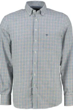 FYNCH HATTON Hemd marine kariert Regular Fit Langarm