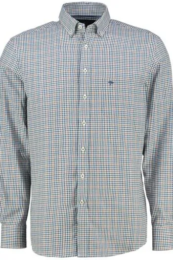 FYNCH HATTON Hemd marine kariert Regular Fit Langarm