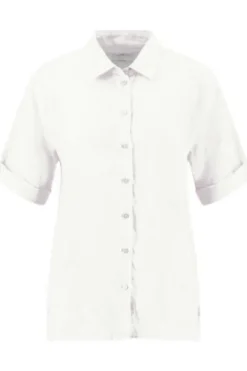 FYNCH HATTON Leinen-Bluse milk Kurzarm