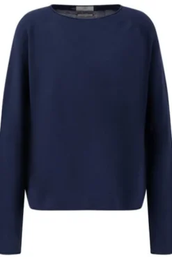 FYNCH HATTON Rundhals Pullover Fine Cotton navy