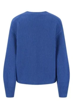 FYNCH HATTON Strickjacke pacific blue im trendigen Rippstrick