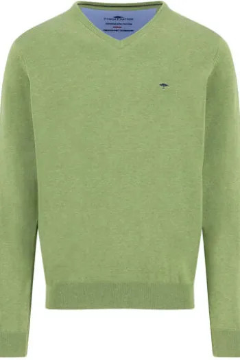 FYNCH HATTON V-Ausschnitt Pullover avocado Casual Fit