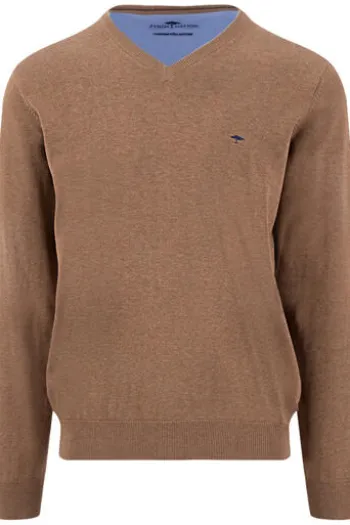 FYNCH HATTON V-Ausschnitt Pullover elephant grey Casual Fit