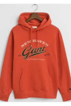 GANT Graphic Hoodie deep orange