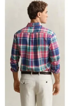 GANT Karo Hemd rose red kariert Regular Fit