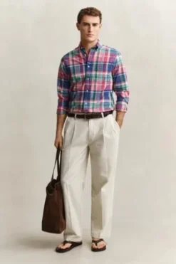 GANT Karo Hemd rose red kariert Regular Fit