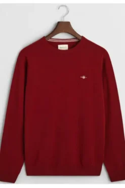 GANT Lambswool Rundhals-Pullover plumped red Regular Fit
