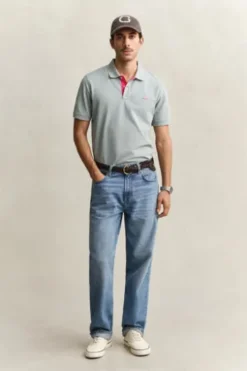 GANT Pique`Polo Shirt ceramic grey Regular Fit