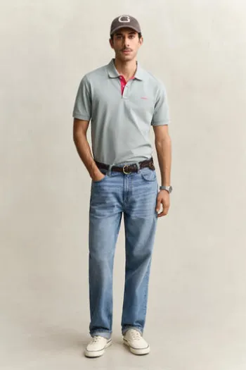 GANT Pique`Polo Shirt ceramic grey Regular Fit
