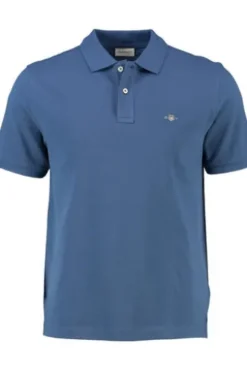GANT Polo-Shirt vintage blue Regular Fit Langarm