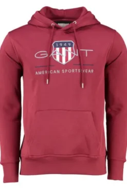GANT Shield Hoodie plumped red