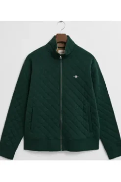 GANT Stepp Sweat Jacke tartan green Regular Fit