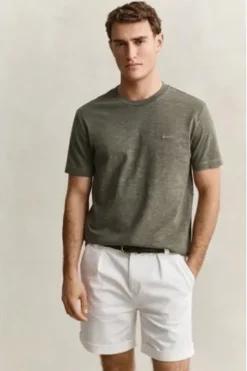 GANT Washed T-Shirt dry herb green Regular Fit