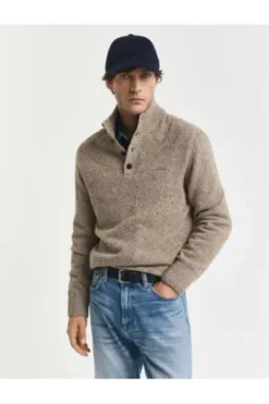 GANT Wollmix Troyer sand melange Regular Fit
