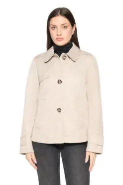 GIL BRET Jacke silver beige in Trench-Optik