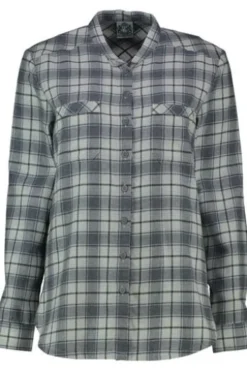 HAMMERSCHMID Flanell-Bluse Mira grau kariert in softer Natur-Qualität