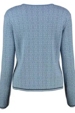 HAMMERSCHMID Strickjacke Chur blau im feinen Jacquard-Strickmuster