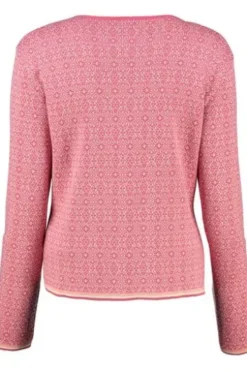 HAMMERSCHMID Strickjacke Chur koralle im feinen Jacquard-Strickmuster