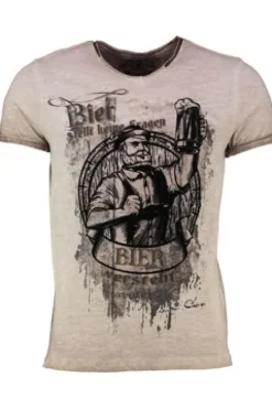 HANGOWEAR T-Shirt beige Bier versteht