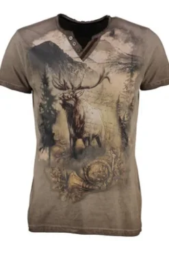 HANGOWEAR T-Shirt braun Kurzarm Dietrich