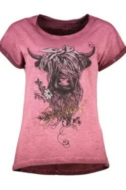 HANGOWEAR T-Shirt Bronja weinrot aus reiner Baumwolle