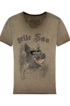 HANGOWEAR T-Shirt Feiko hellbraun Kurzarm