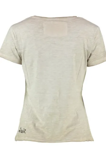 HANGOWEAR T-Shirt Gisela beige in Vintage-wash-Optik