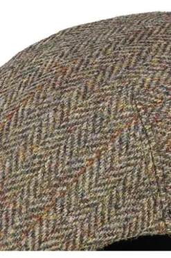 Harris Tweed Mütze Henry Cap evergreen gemustert