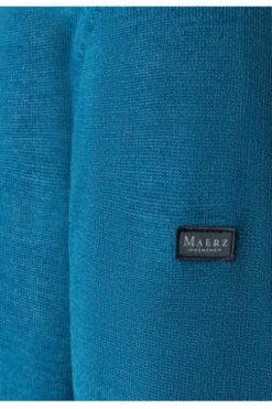 Herren-Pullunder MAERZ V-Ausschnitt Pullover blau extra feine Merinowolle