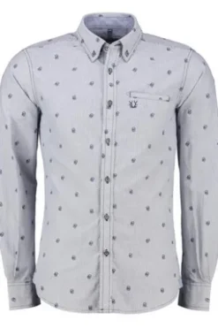 KRÜGER BUAM Trachtenhemd blau Slim Fit Jürgen