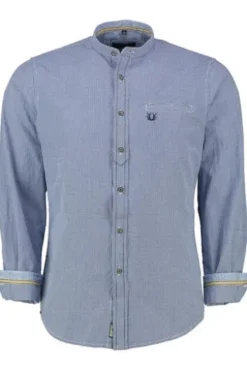 KRÜGER BUAM Trachtenhemd blau Slim Fit