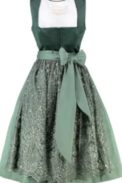 KRÜGER COLLECTION Midi Dirndl dunkelgrün Elira 70er